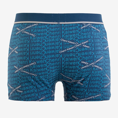 Men's blue boxer shorts with PLUS SIZE inscriptions - Underwear