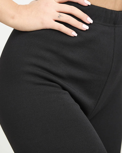 Black classic women's leggings with insulation PLUS SIZE - Clothing