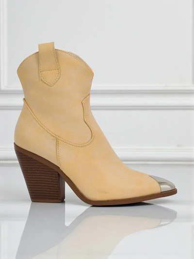 Women's Heeled Cowboy Boots with Decorative Toe Glacier Fang