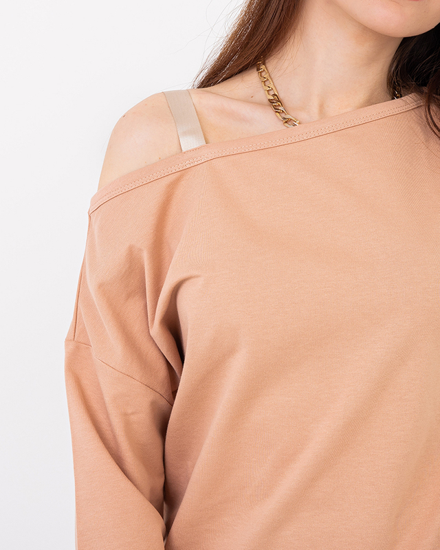 Beige women's blouse and skirt set - Clothing