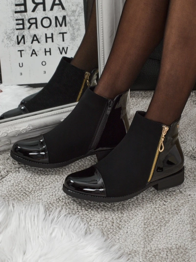 Luna Black Elegant Ankle Boots for Autumn