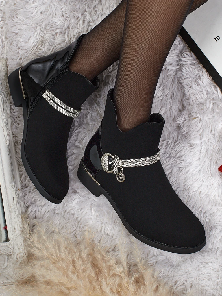 Marvella Ankle Boots made of Matte and Patent Eco-Leather