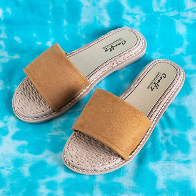 Коричневые женские шлепанцы Ysia