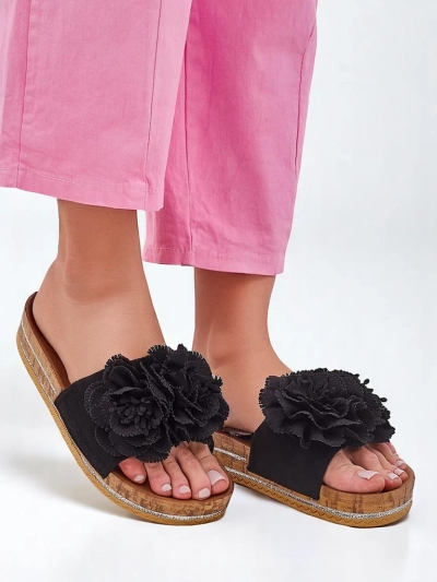 Royalfashion Women's sandals with flowers Focce