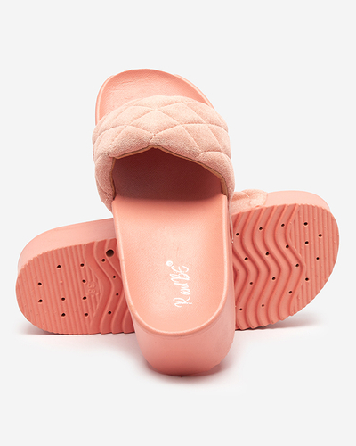 Women's coral quilted sandals on the platform Koriner - Footwear