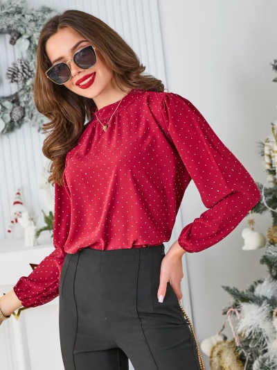 Royalfashion Women's shirt with rhinestones
