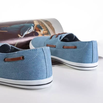 OUTLET Blue denim sneakers for men from Raisan - Footwear