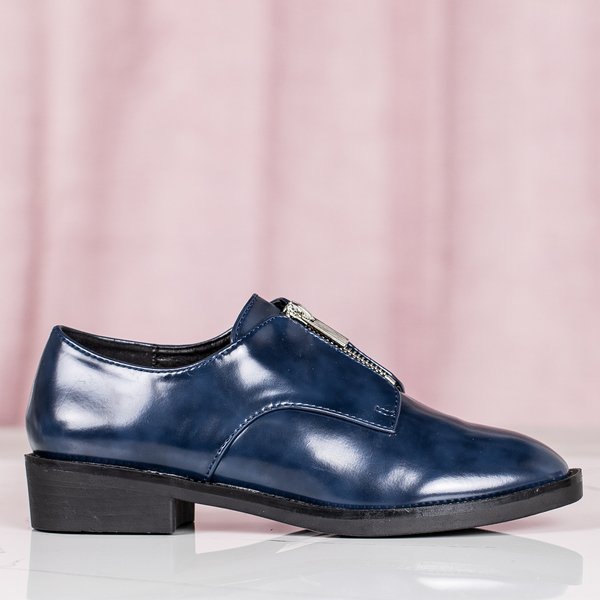 Navy blue low-heeled shoes Losientos - Footwear