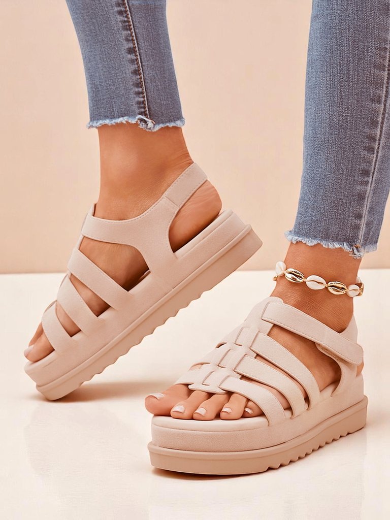 Sandaly Royalfashion - Caligae Beige Замша in Suggestu - Perfectae Aestati et Veri