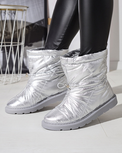 Silver women's insulated boots a'la snow boots Kaliolen - Footwear