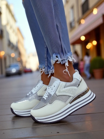 Royalfashion Women's Sneakers with Glitter Borovis