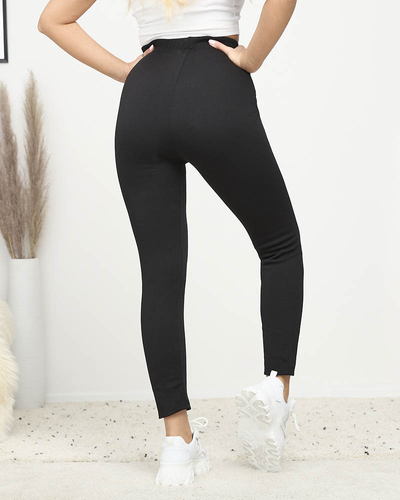 Black classic women's leggings with insulation PLUS SIZE - Clothing