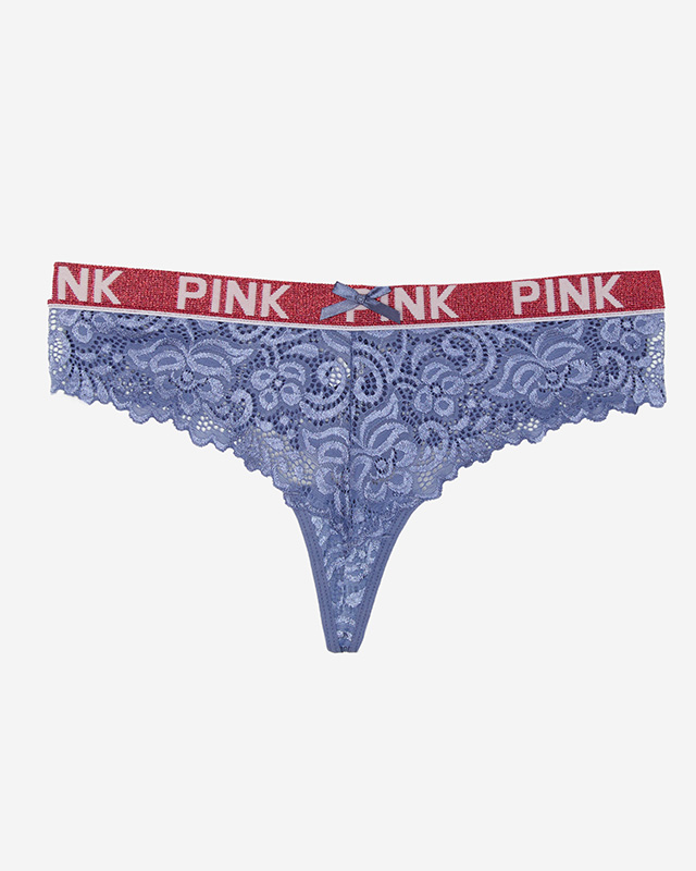 Женские фиолетовые кружевные трусики стринги - Нижнее белье