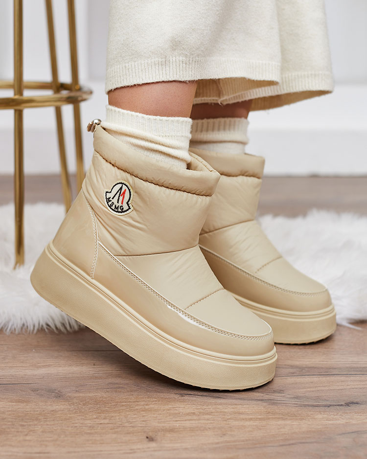 Royalfashion Sieviešu slips-on sniega zābaki bēšā krāsā Ademra