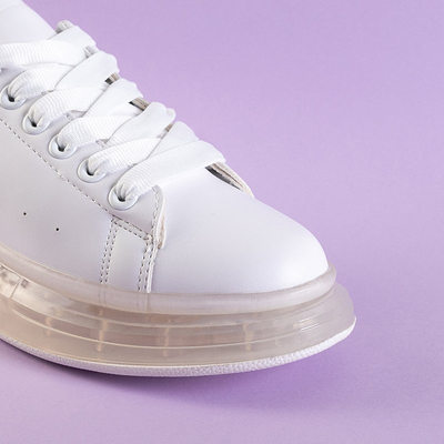 White sports shoes with black insert Garcia - Footwear