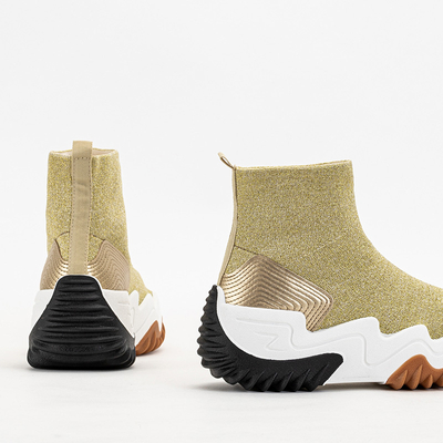 Gold Women's Tenera Glitter Thread Trainers - Footwear