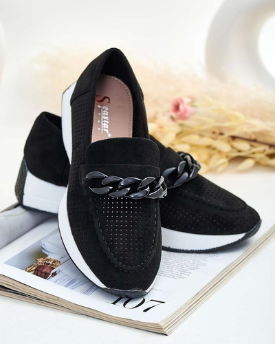 Royalfashion Openwork women's moccasins with chain Isolla