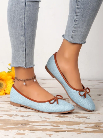 Royalfashion sieviešu baleta kurpes ar mirdzumu un loku Aramie