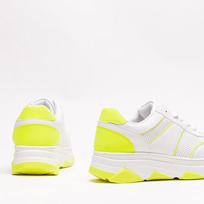 White and yellow women's sports shoes Nelido - Footwear