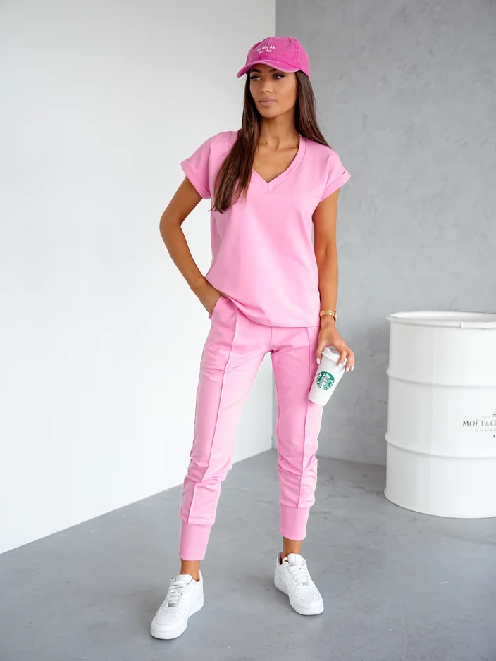 Royalfashion Women's cotton casual set with short sleeves