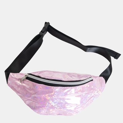 Pink women's kidney bag with holographic effect - Accessories