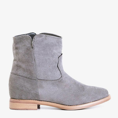 Gray cowboy boots on a covered wedge Terband - Footwear
