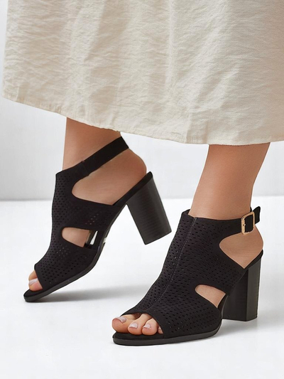 Royalfashion женские босоножки на широком каблуке с вырезами Abetle