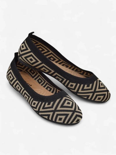 Royalfashion Fabric women’s ballet flats with a geometric print Metric