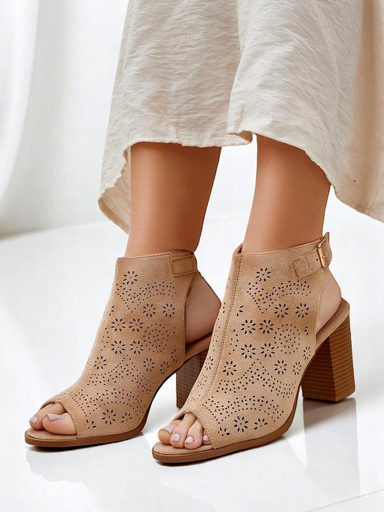 Royalfashion Women’s cut-out block-heel sandals Abetle