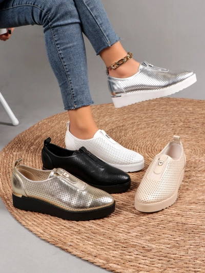 Royalfashion Женские слипоны перфорированные Goffies
