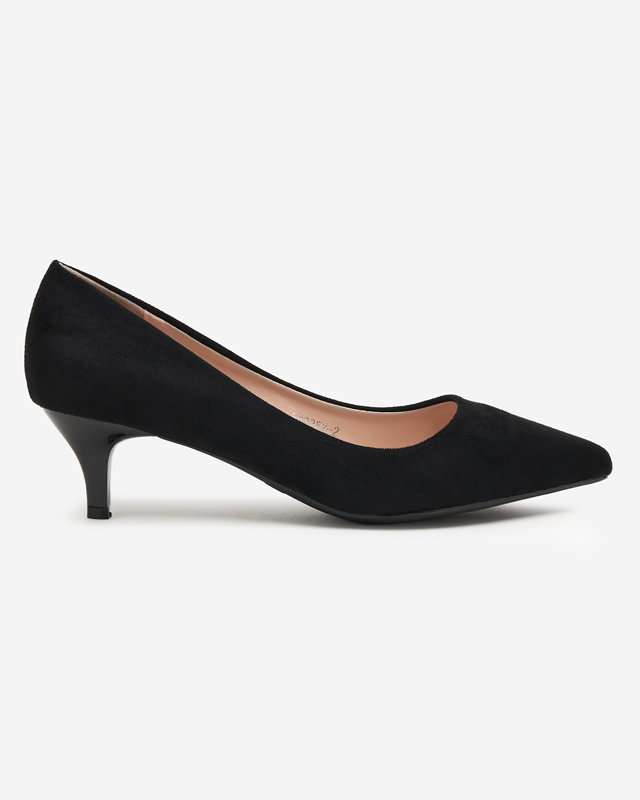 Black women's pumps on a low heel Ikerina - Footwear