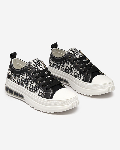 Sneakers Livia in Black and White with Platform
