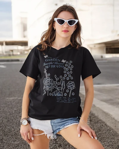 Royalfashion sieviešu kokvilnas blūze ar uzrakstu