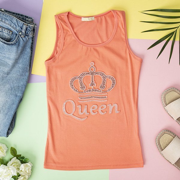 Rozā sieviešu tops ar kubisko cirkoniju - Apģērbs