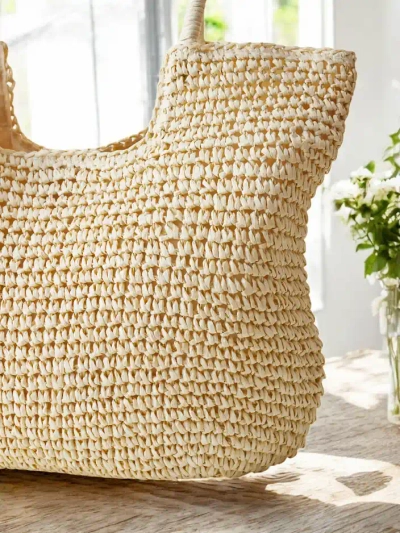 Royalfashion Large straw handbag for women
