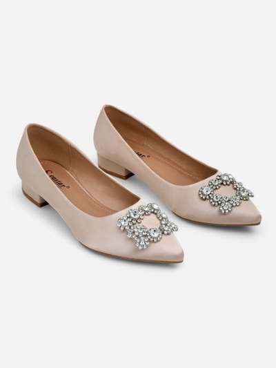 Royalfashion Women's ballet flats a'la satin with a decorative buckle Legant