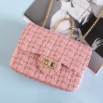 Pink tweed shoulder bag - Accessories