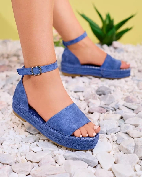 Blue women's platform sandals Sitra - Footwear