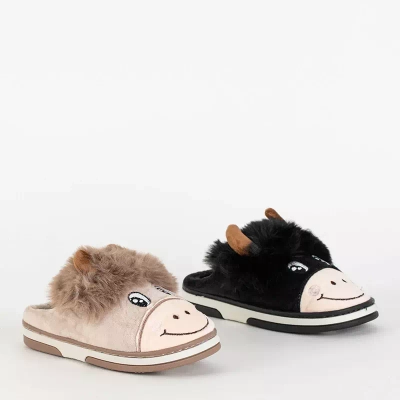 OUTLET Animmes beige bull slippers for children - Footwear