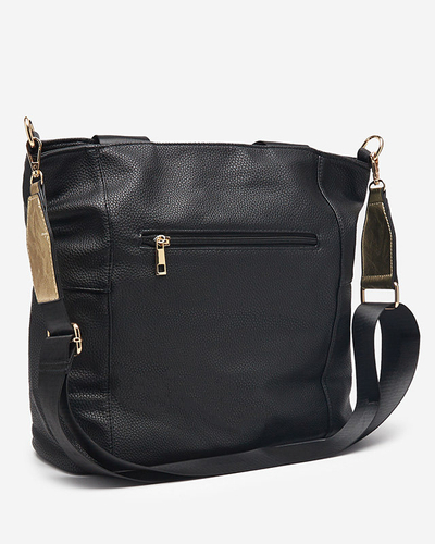 Women's black eco-leather handbag - Accessories