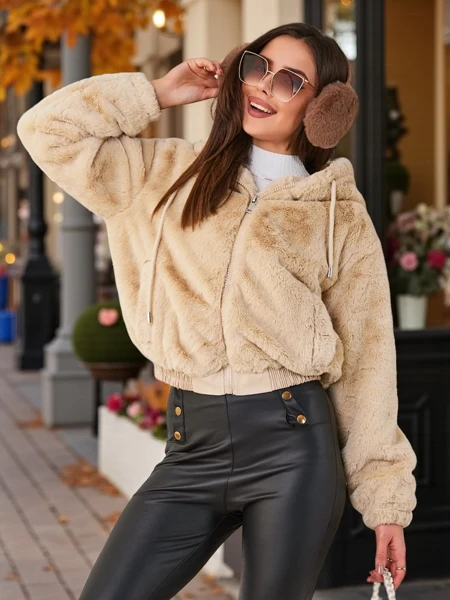 Royalfashion Women's faux fur jacket