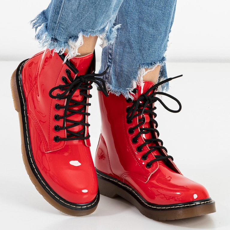 Red women's lace-up trappers Ormella - Footwear