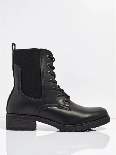 Eco-leather laced women's ankle boots Oslynne