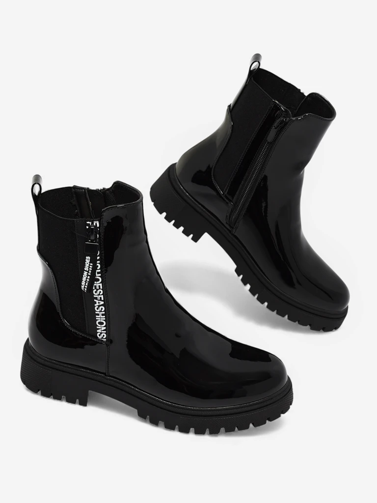 Damskie botki lakierowane Somaliane