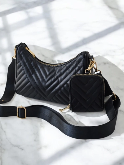 Royalfashion Small women's quilted handbag with wallet