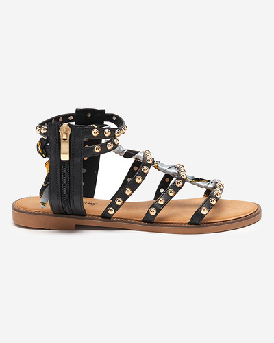 Women's black sandals with jets Womer- Footwear