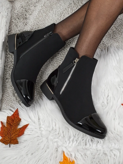 Luna Black Elegant Ankle Boots for Autumn