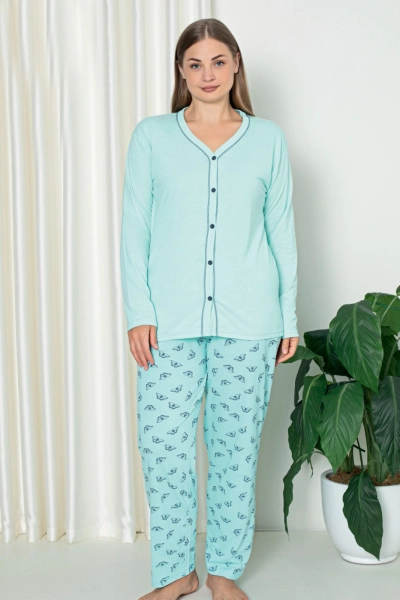 Royalfashion Kokvilnas sieviešu 2 daļīgā pyjama LIELĀ IZMĒRA