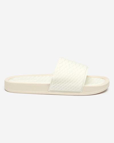 OUTLET Women's white slippers with Galite embossing - Footwear