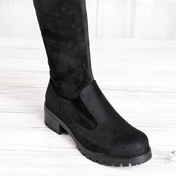 Black Tyffaea thigh high boots over knee boots - Footwear 1